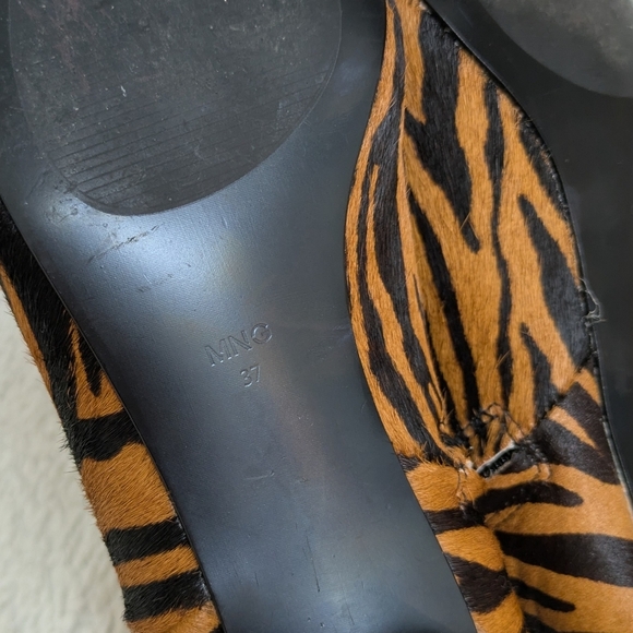 MANGO Leopard Print Pointed Toe ankle Boots 37 - Picture 6 of 7